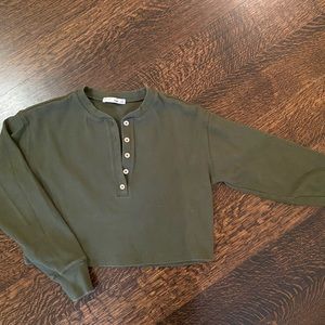 Wilfred Free Aritzia Mavis shirt green
